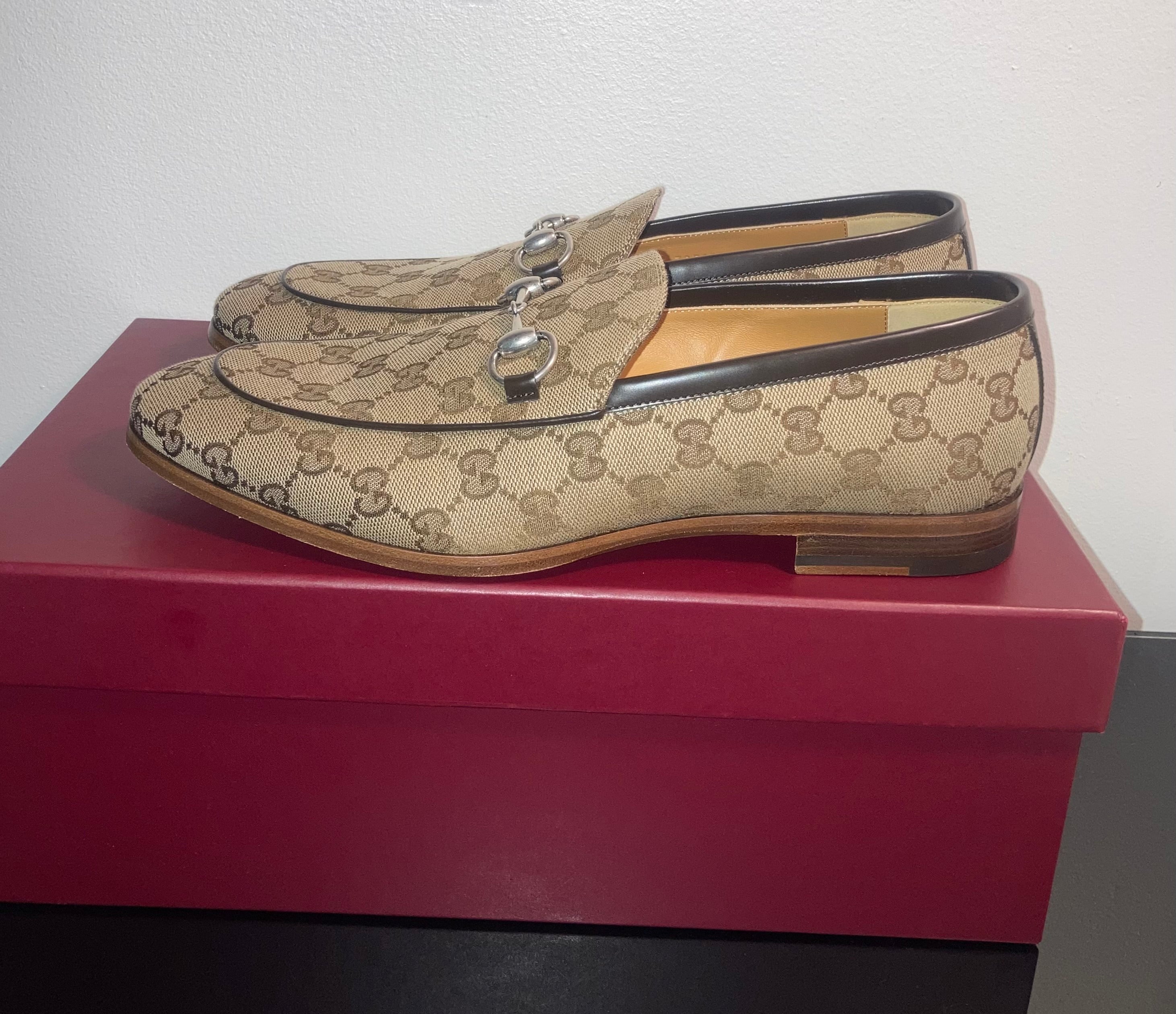 Mocassins pour hommes GUCCI Jordaan en toile Original GG
