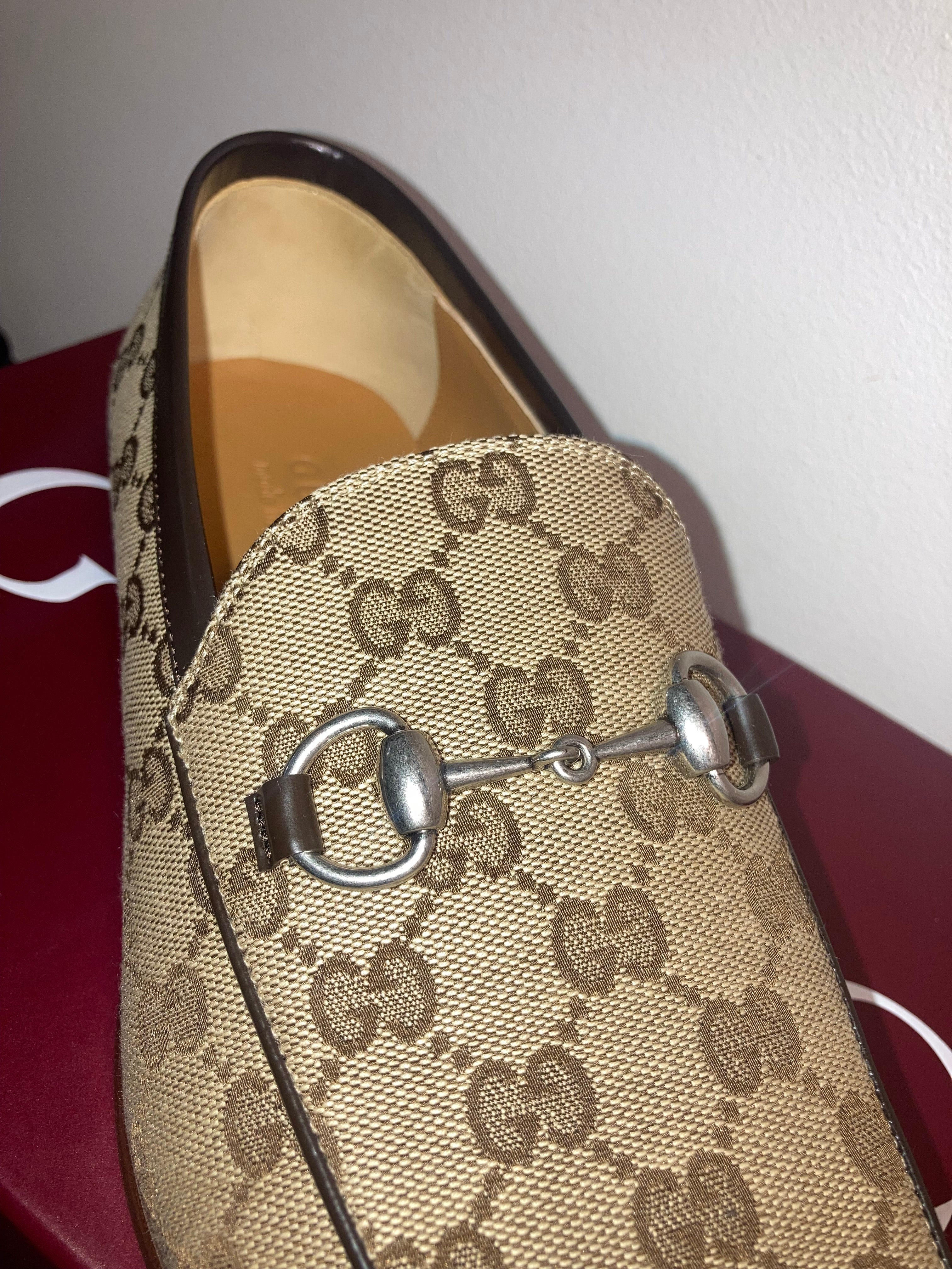 Mocassins pour hommes GUCCI Jordaan en toile Original GG