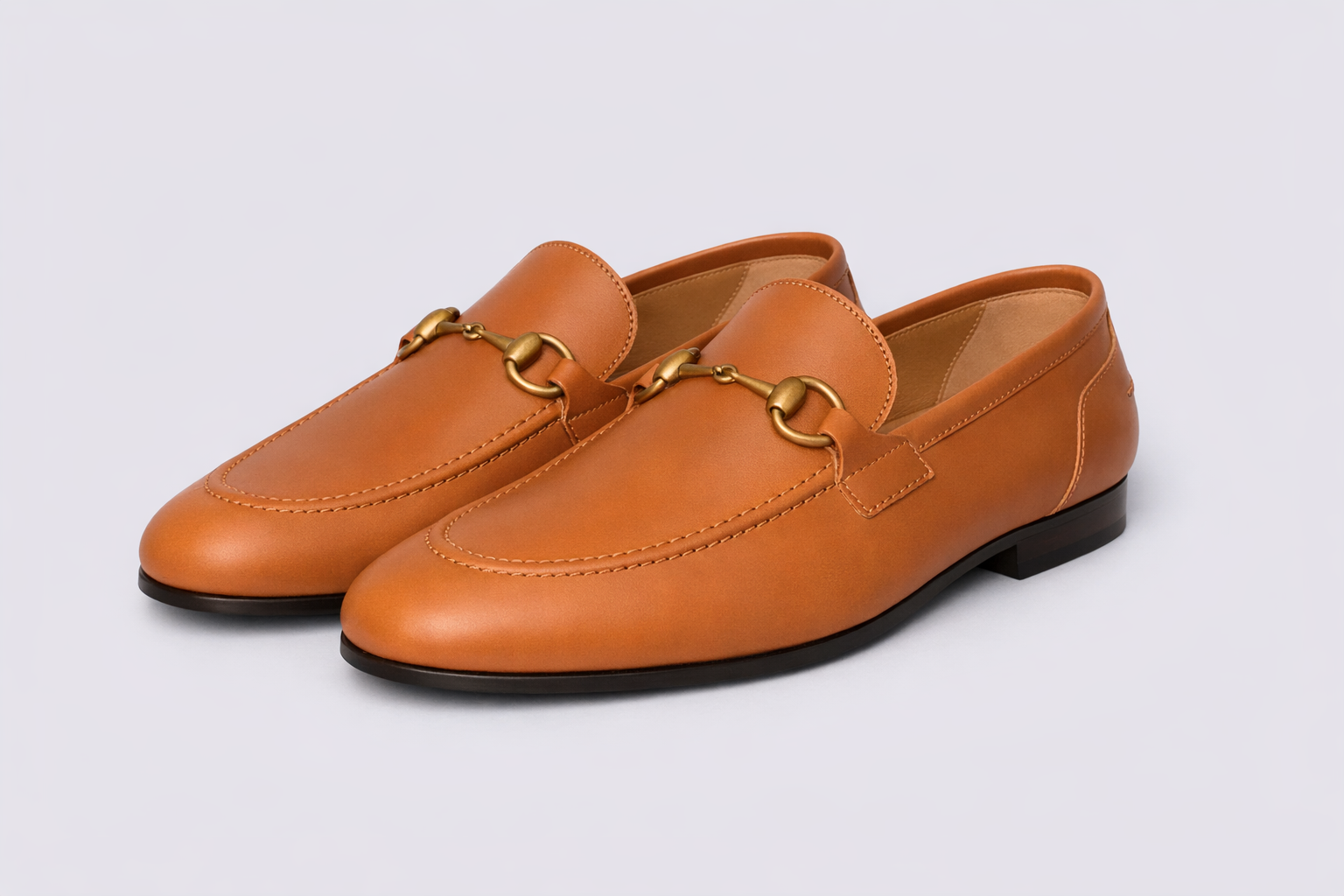 Mocassins Gucci Cuir Marron avec Mors Doré